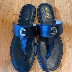 Coach and Four black flip flops size 7